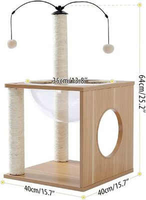 OEM ODM Akzeptiert Elegante Katzen Baum Raumkapsel mit schwimmendem Nest und Hängenden Kugeln