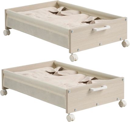 Aufbewahrung von Geschirr unter dem Bett Schubladen mit schweren Holzbehältern und Logo akzeptabel