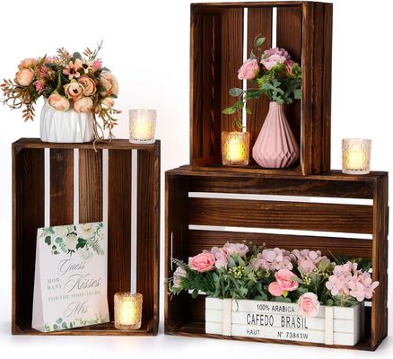 Party Display Kiefer Holz Nistlager Kisten mit Griff angepasstes Logo akzeptabel
