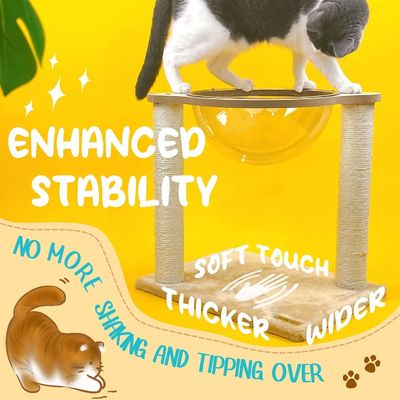 Moderner Katzenbaum mit Hängematte Natürliche Sisal Seil für Innenhäuser Katzen und Kätzchen Holz Katzenmöbel