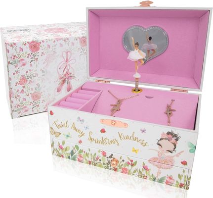 Musikbox Ballerina Holzschmuckbox für Kinder und Jungen Geschenk Handdreh-Spielzeugbox