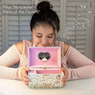 Musikbox Ballerina Holzschmuckbox für Kinder und Jungen Geschenk Handdreh-Spielzeugbox