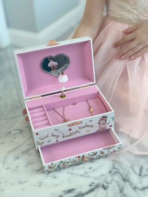 Musikbox Ballerina Holzschmuckbox für Kinder und Jungen Geschenk Handdreh-Spielzeugbox
