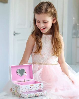 Musikbox Ballerina Holzschmuckbox für Kinder und Jungen Geschenk Handdreh-Spielzeugbox