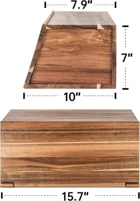 Holzbrotbox All-in-One-Piece-Organisator für die Küchenmontage Natürliches Vintage-Brot Speicherbehälter
