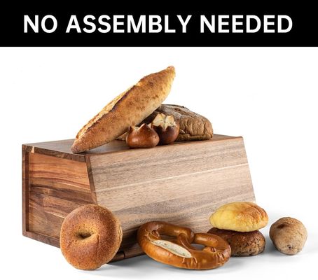 Holzbrotbox All-in-One-Piece-Organisator für die Küchenmontage Natürliches Vintage-Brot Speicherbehälter