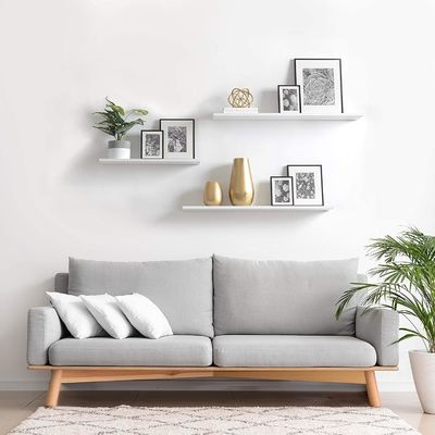 60X20 Weißholz Wand Dekorativ schwimmendes Bücherregal für Heimdekor Badezimmer Funktion