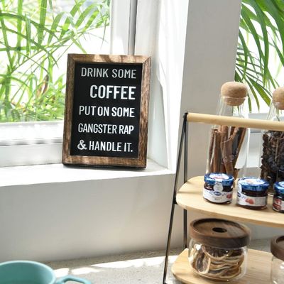 2 Stufe rustikale Holz-Teebeutel Halter Wandmontierte Teebüchse für Kaffeekostüm Display Regal Teeregal