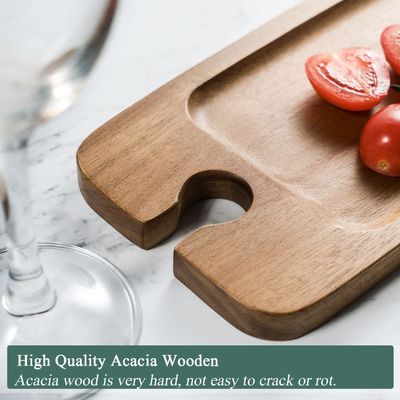 Küchensatz 2 Trays aus Akazienholz mit Weinhalter und Käsebrett