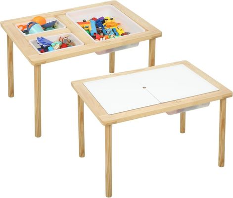 Holztisch mit 3 Behältern für Kleinkinder