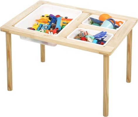 Holztisch mit 3 Behältern für Kleinkinder