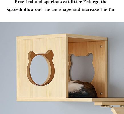 Maßgeschneiderte Größe Wand montiert Katzenbett Holz Katzenbrett Regal zum Klettern im Wohnzimmer