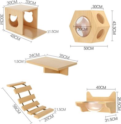 Maßgeschneiderte Größe Wand montiert Katzenbett Holz Katzenbrett Regal zum Klettern im Wohnzimmer