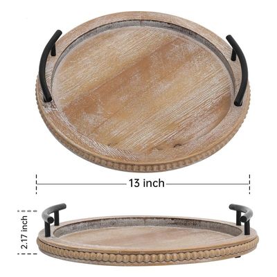 Home Restaurant Bar Hotel Hochzeit Holz einfache Farbe Servieren Tablett mit Griff Dekorativ