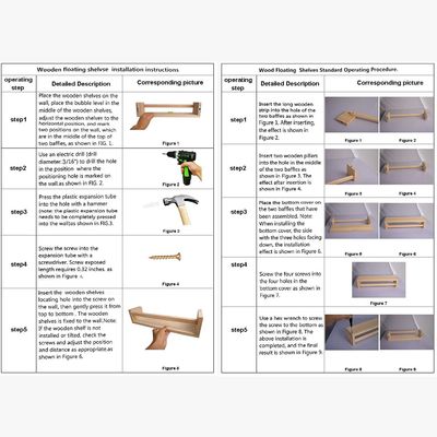 Postverpackung Wohnkultur und Kinderregale Set aus 2 Naturholz schwimmenden Wandregal