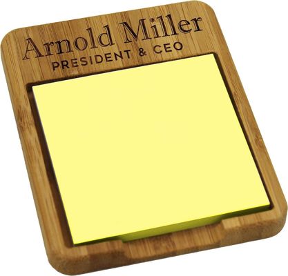 Holz Custom Personalisierte Bambus Sticky Note Halter Dispenser für Büro
