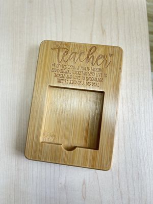 Holz Custom Personalisierte Bambus Sticky Note Halter Dispenser für Büro