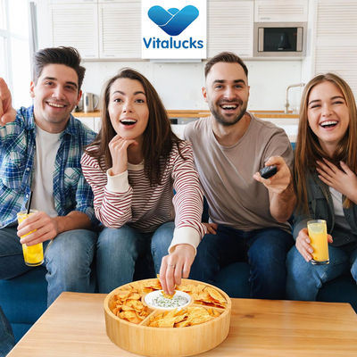 202407 Runder Bambus-Serviertray mit Keramikschüssel Probe kostenlos oder zurückgegeben