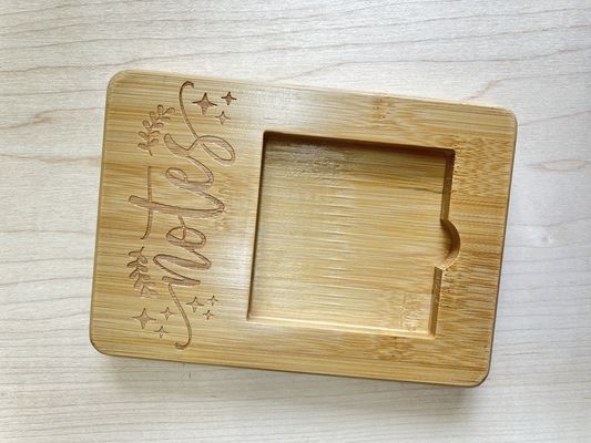 Holz Custom Personalisierte Bambus Sticky Note Halter Dispenser für Büro