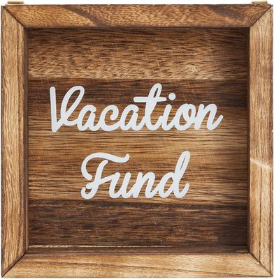 Wettbewerbsfähige Brannte Art Holz Urlaubsfonds Box für Umweltschutz Sparschweinchenbank
