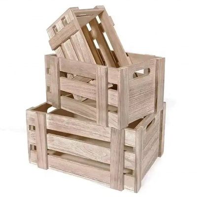 Dekorative Holzbehälter aus 3 Kisten mit Griffe 13,25x9,5x5.5