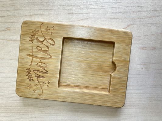 Holz Custom Personalisierte Bambus Sticky Note Halter Dispenser für Büro