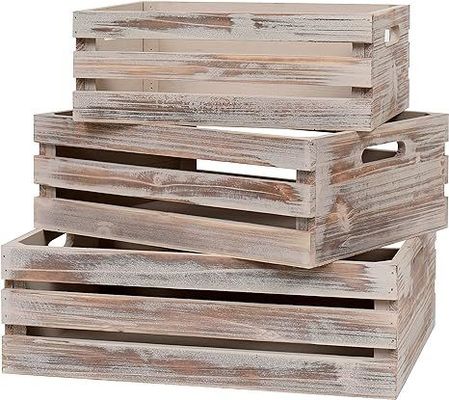 Dekorative Holzbehälter aus 3 Kisten mit Griffe 13,25x9,5x5.5