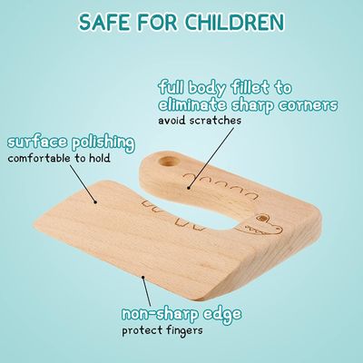 Holzmaterial Küchengeräte 2-teiliges Kindermesser für Kochen und Schneiden Gemüse Obst