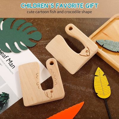 Holzmaterial Küchengeräte 2-teiliges Kindermesser für Kochen und Schneiden Gemüse Obst