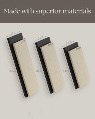 Set aus 3 modernen, verstellbaren, schwarzen Wandregalen aus rustikalem Holz