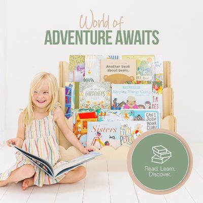 Holzregal Dekoration 3-Ebenen Montessori-Buchregal für Kinder in perfekter Höhe