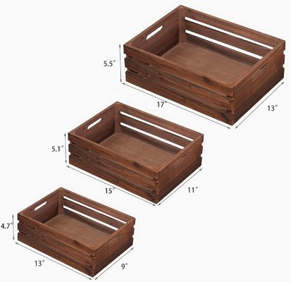 Heimdekoration Maßgeschneiderter Satz von 3 Holzkistenpaletten mit bemalten Techniken