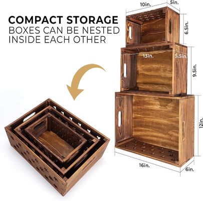 Holzkisten für Buchlager mit individuellem Logo Akzeptabel Dekoratives Nisten Holzkisten