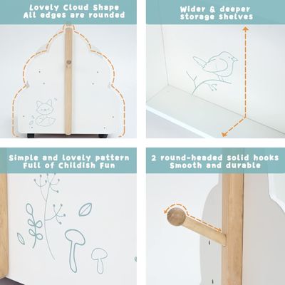 Funktionales Design Multifunktionsbuchregal aus Holz für Kinderbücher