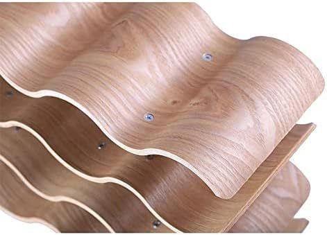 4 Schichten Maßgeschneiderte Massivholzregal für die einfache Installation der Holz-Welle Weinflasche Lagerung