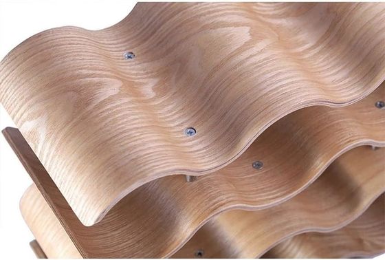 4 Schichten Maßgeschneiderte Massivholzregal für die einfache Installation der Holz-Welle Weinflasche Lagerung