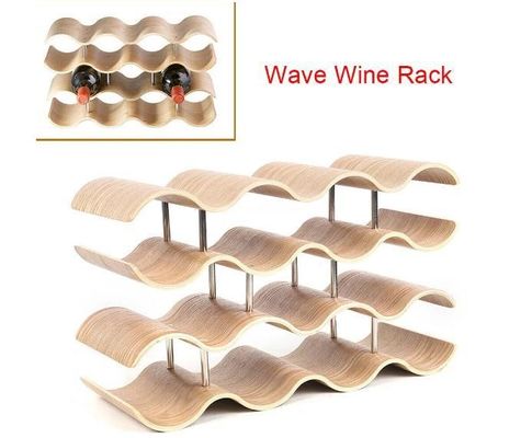 4 Schichten Maßgeschneiderte Massivholzregal für die einfache Installation der Holz-Welle Weinflasche Lagerung