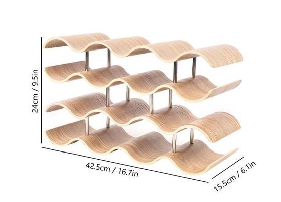 4 Schichten Maßgeschneiderte Massivholzregal für die einfache Installation der Holz-Welle Weinflasche Lagerung