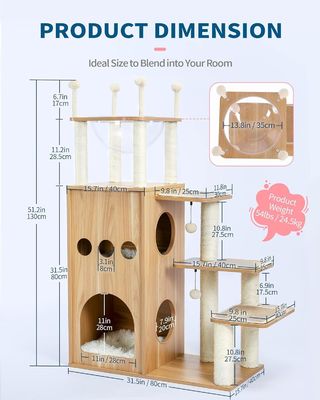 OEM ODM akzeptabel robust Frisco Castle Cat Tree Tower Modern 51 Extra High Cat Eigentumswohnung