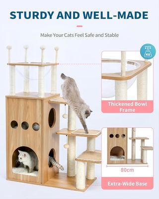 OEM ODM akzeptabel robust Frisco Castle Cat Tree Tower Modern 51 Extra High Cat Eigentumswohnung