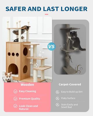 OEM ODM akzeptabel robust Frisco Castle Cat Tree Tower Modern 51 Extra High Cat Eigentumswohnung
