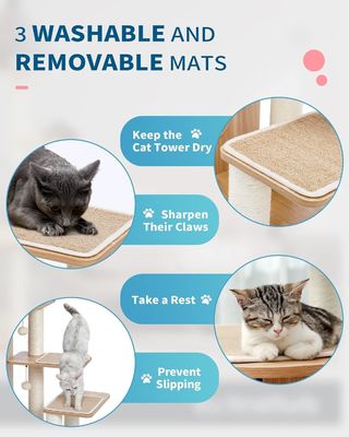 OEM ODM akzeptabel robust Frisco Castle Cat Tree Tower Modern 51 Extra High Cat Eigentumswohnung