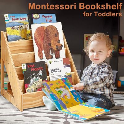Wohnzimmer Kinderbuchregal für Kleinkinder 1-5 Jahre Griff und individuelle Größe