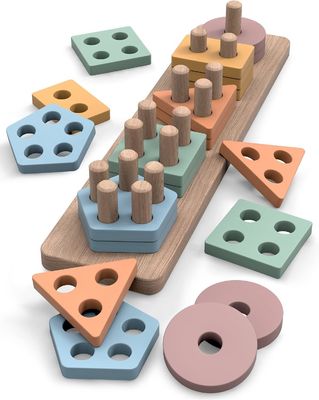 Hausmöbel Holzform Sorter und Farbstapler Perfektes Geschenk für Vorschulkinder