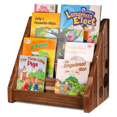 Funktionales Design Montessori-Bildschirmregal Schnitzholzbuchregal für Kinderklassenzimmer