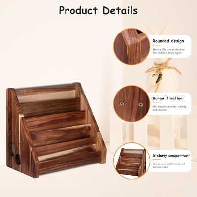 Funktionales Design Montessori-Bildschirmregal Schnitzholzbuchregal für Kinderklassenzimmer