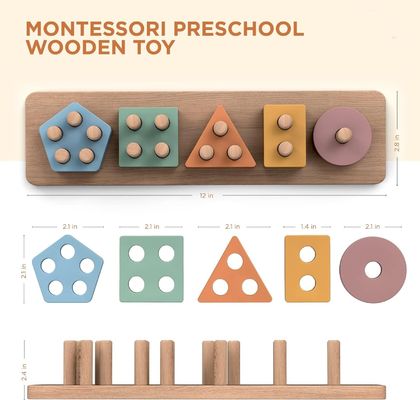 Hausmöbel Holzform Sorter und Farbstapler Perfektes Geschenk für Vorschulkinder