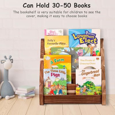 Funktionales Design Montessori-Bildschirmregal Schnitzholzbuchregal für Kinderklassenzimmer