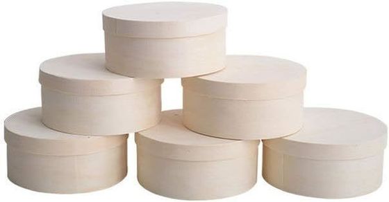 Runde Schachtel für Burgerkuchen-Tray Personalisiertes Logo Akzeptabel Kompostierbarer Holzbehälter