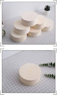 Runde Schachtel für Burgerkuchen-Tray Personalisiertes Logo Akzeptabel Kompostierbarer Holzbehälter